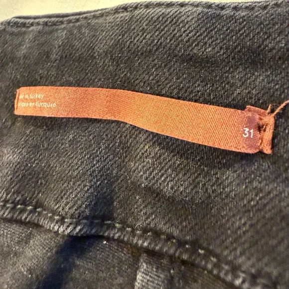 Pilcro Noir size 31 black stretch denim wide leg pants patch pockets - Picture 4 of 10